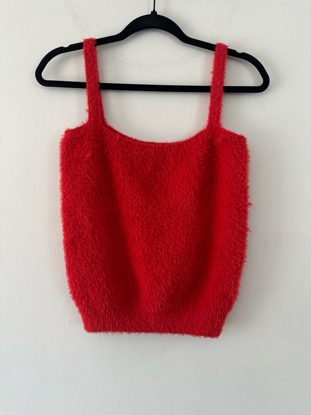 Red Fuzzy Tank Camisole